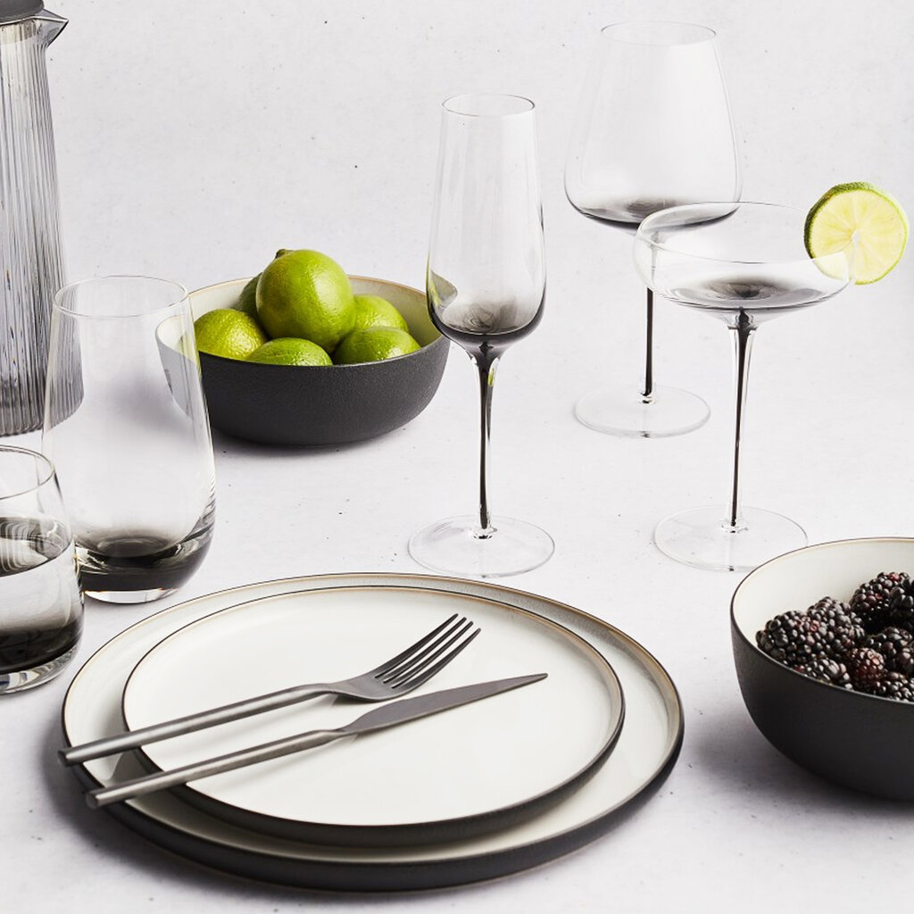 ISADORA PORCELAIN DINNERWARE SET-12 QUARTZ BLACK