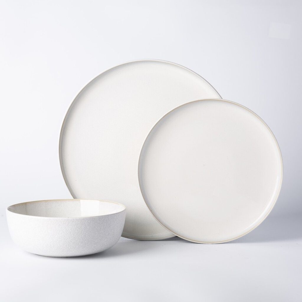 ISADORA PORCELAIN DINNERWARE SET-12 QUARTZ WHITE