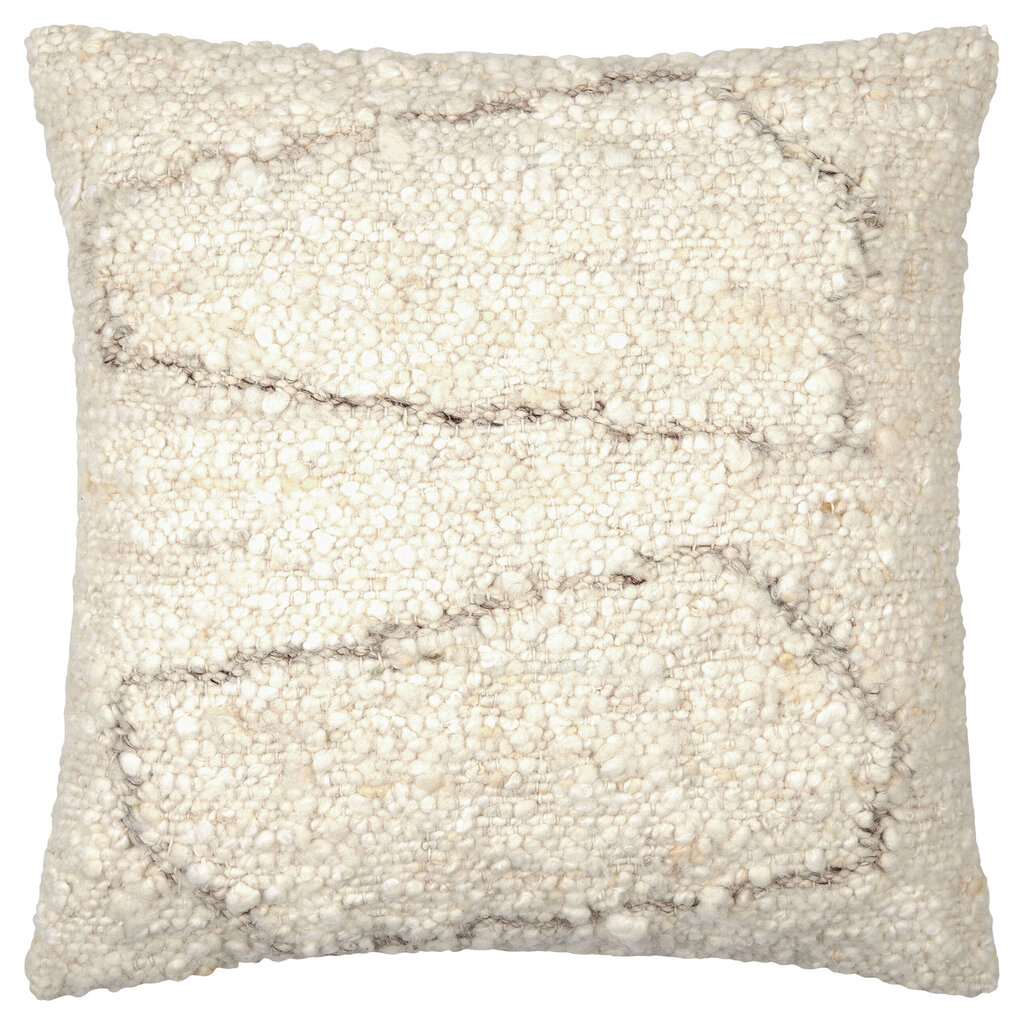 DUALITY DOWN FILLED PILLOW 20" WOOL NATURAL AND GREY