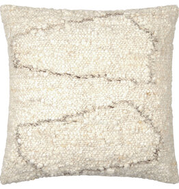 DUALITY DOWN FILLED PILLOW 20" WOOL NATURAL AND GREY