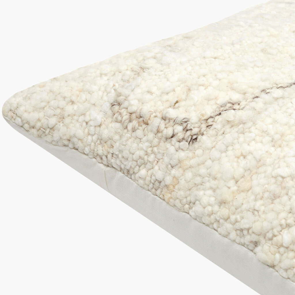 DUALITY DOWN FILLED PILLOW 20" WOOL NATURAL AND GREY