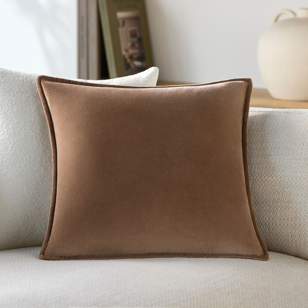 COTTON VELVET DOWN FILLED PILLOW 20" DUSTY ROSE