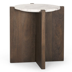 WILLIAM SIDE TABLE ROUND BROWN