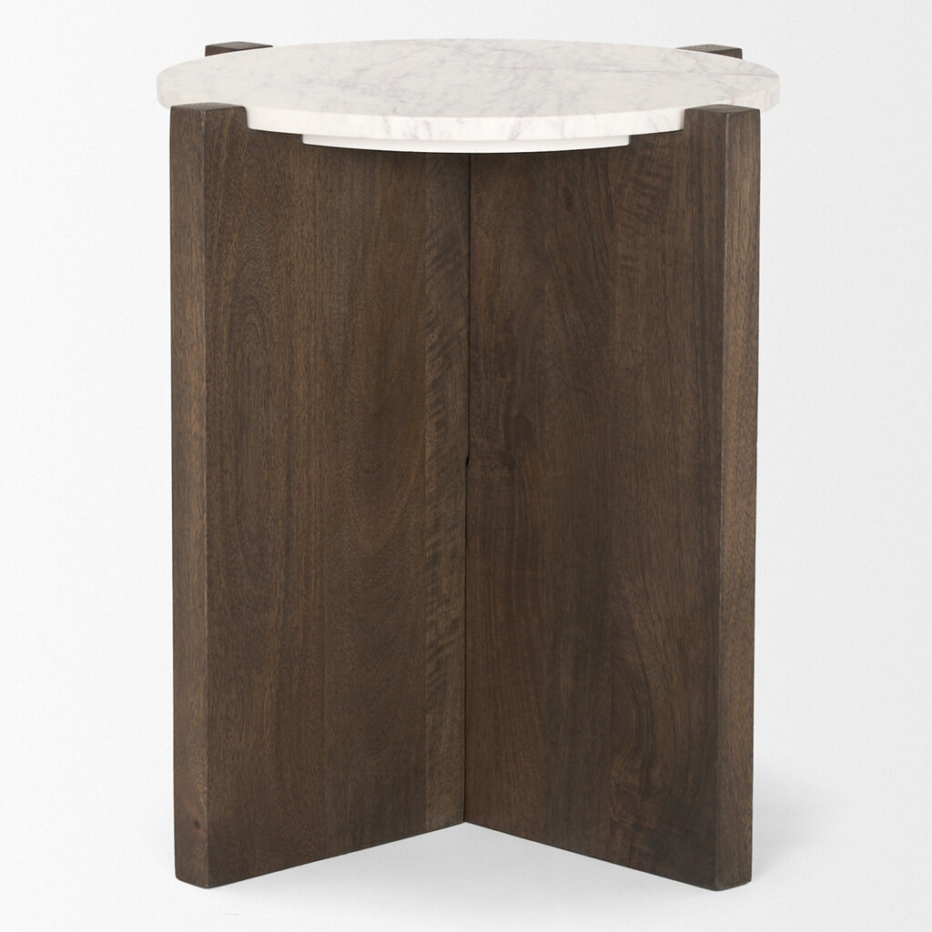 WILLIAM SIDE TABLE ROUND BROWN