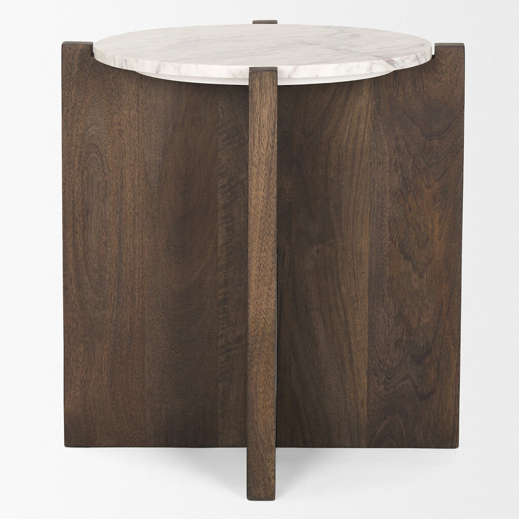 WILLIAM SIDE TABLE ROUND BROWN