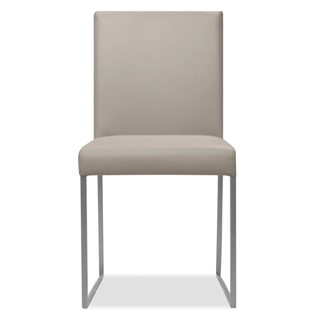 MATTEO DINING CHAIR LEATHER LIGHT GREY