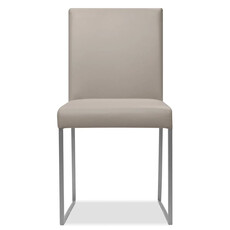 MATTEO DINING CHAIR LEATHER LIGHT GREY