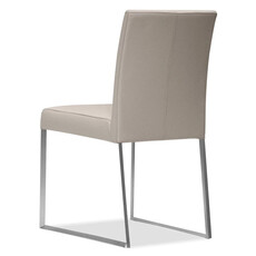MATTEO DINING CHAIR LEATHER LIGHT GREY