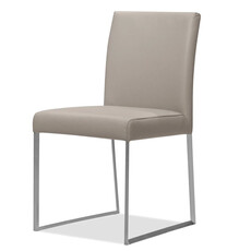 MATTEO DINING CHAIR LEATHER LIGHT GREY