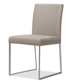 MATTEO DINING CHAIR LEATHER LIGHT GREY