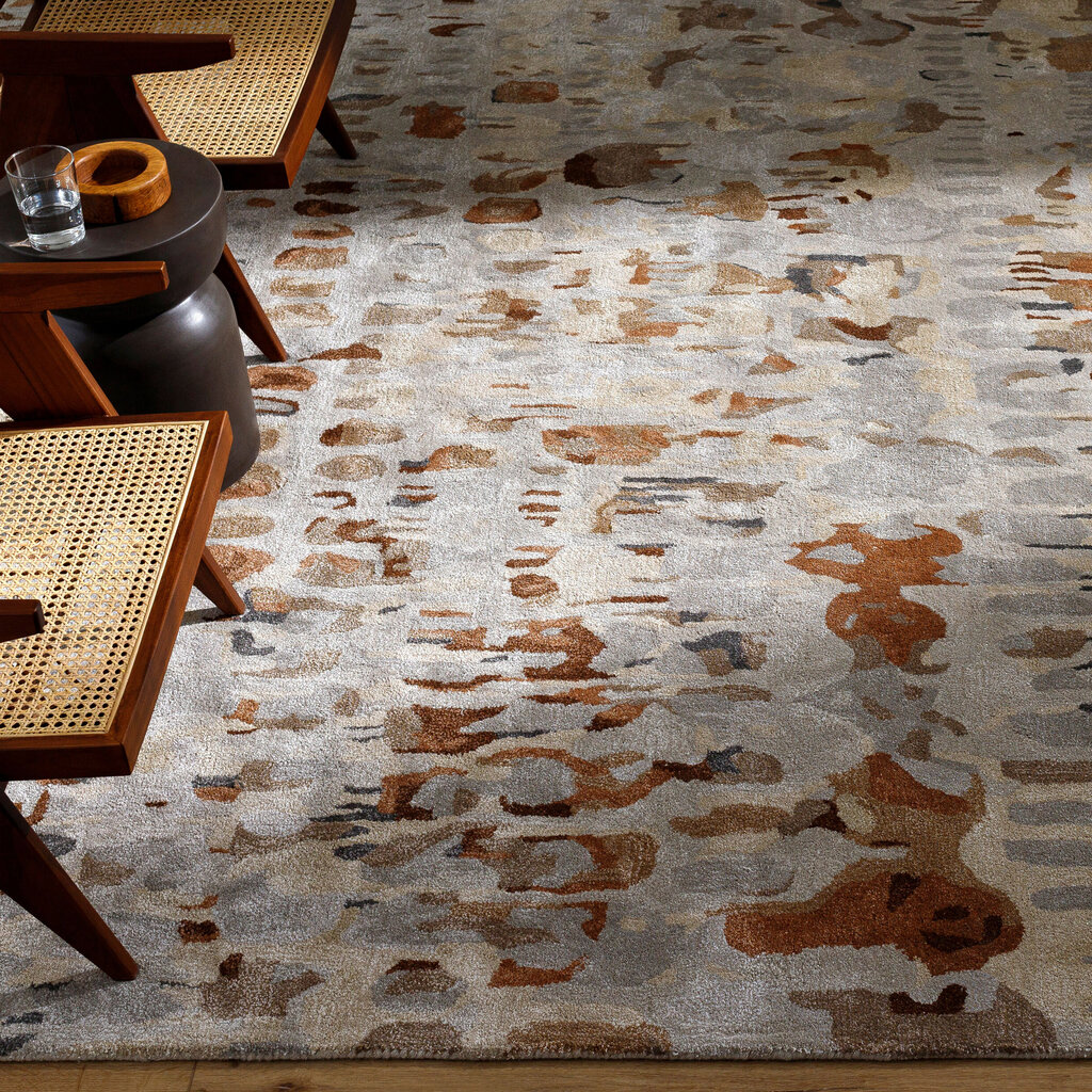 KAVEAT MULTI 8' X 10'  BURGUNDY RUST NATURAL GREY