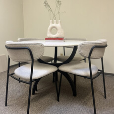 ELLESTON DINING TABLE ROUND 40" MARBLE WHITE