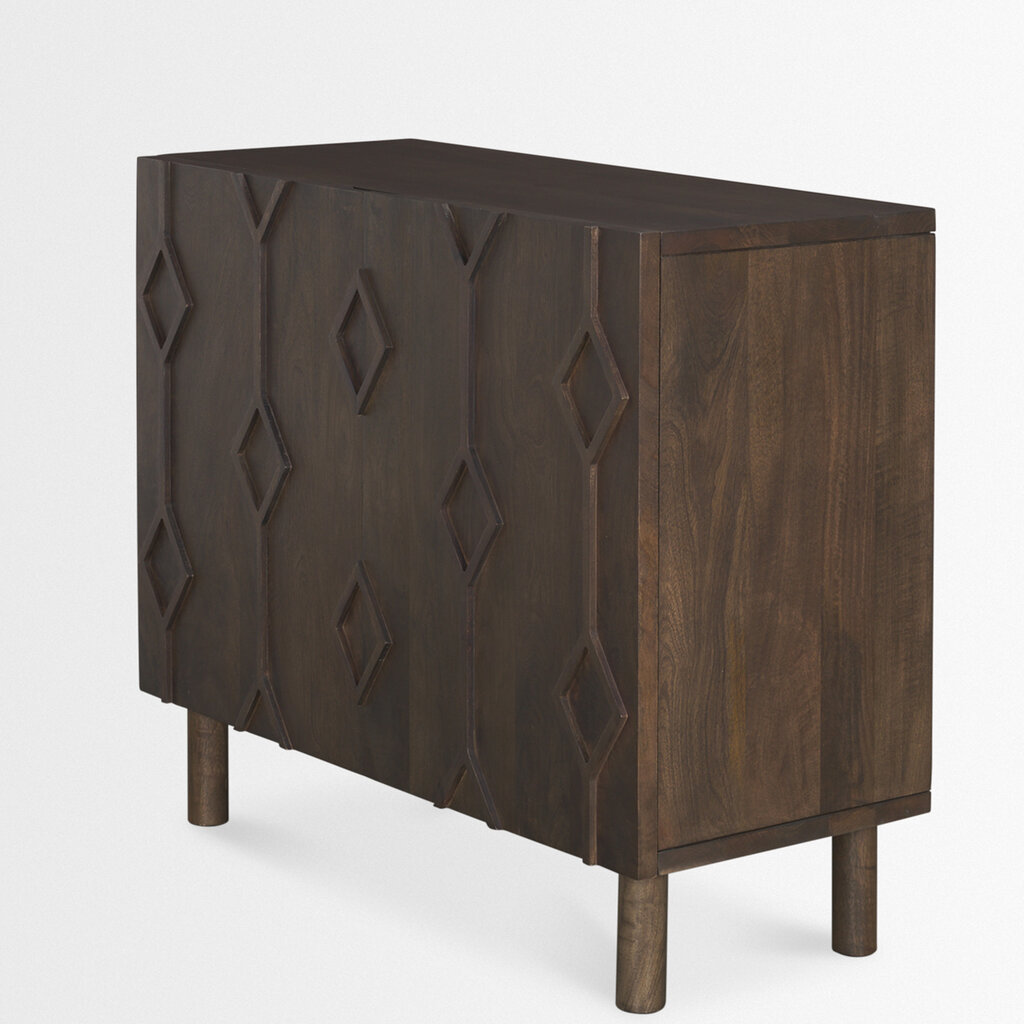 VULCAN 2 DOOR CABINET DARK BROWN