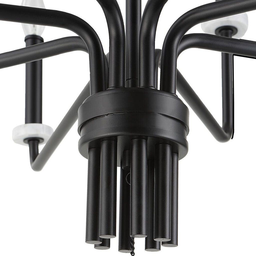 OLIVIA 8-LIGHT CHANDELIER METAL BLACK WITH MARBLE