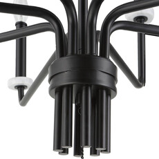 OLIVIA 8-LIGHT CHANDELIER METAL BLACK WITH MARBLE