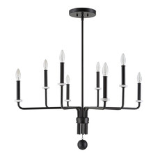 OLIVIA 8-LIGHT CHANDELIER METAL BLACK WITH MARBLE
