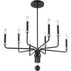 OLIVIA 8-LIGHT CHANDELIER METAL BLACK WITH MARBLE