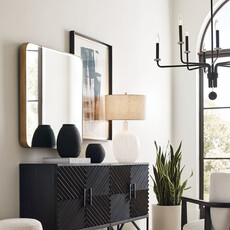 OLIVIA 8-LIGHT CHANDELIER METAL BLACK WITH MARBLE