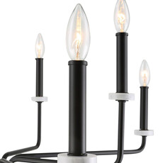 OLIVIA 8-LIGHT CHANDELIER METAL BLACK WITH MARBLE