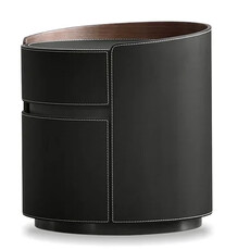 FOTO 2-DRAWER NIGHTSTAND LEATHER BLACK