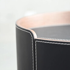 FOTO 2-DRAWER NIGHTSTAND LEATHER BLACK