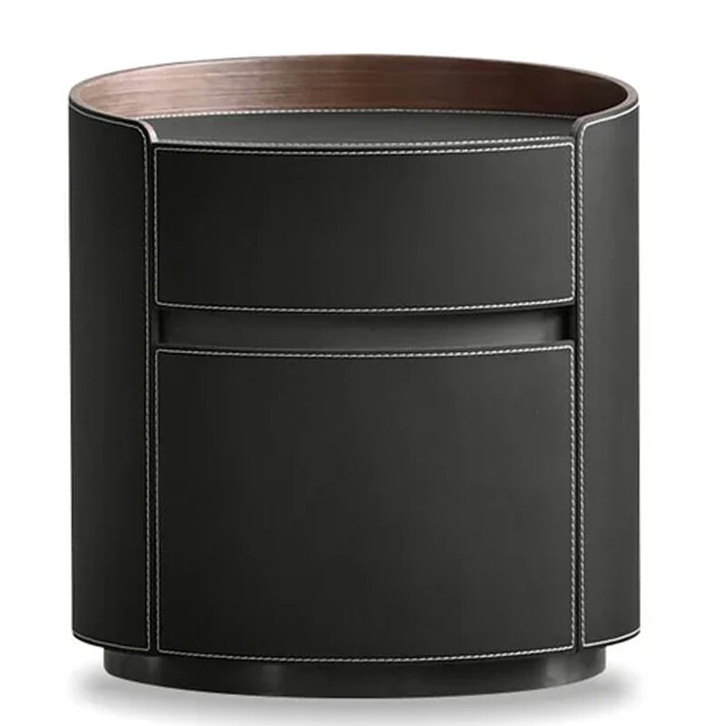 FOTO 2-DRAWER NIGHTSTAND LEATHER BLACK