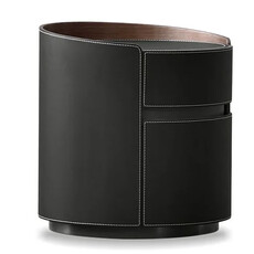 FOTO 2-DRAWER NIGHTSTAND LEATHER BLACK