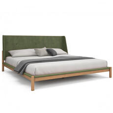 JULES BED WHITE OAK w/ UPHOLSTERED HEADBOARD By HUPPE