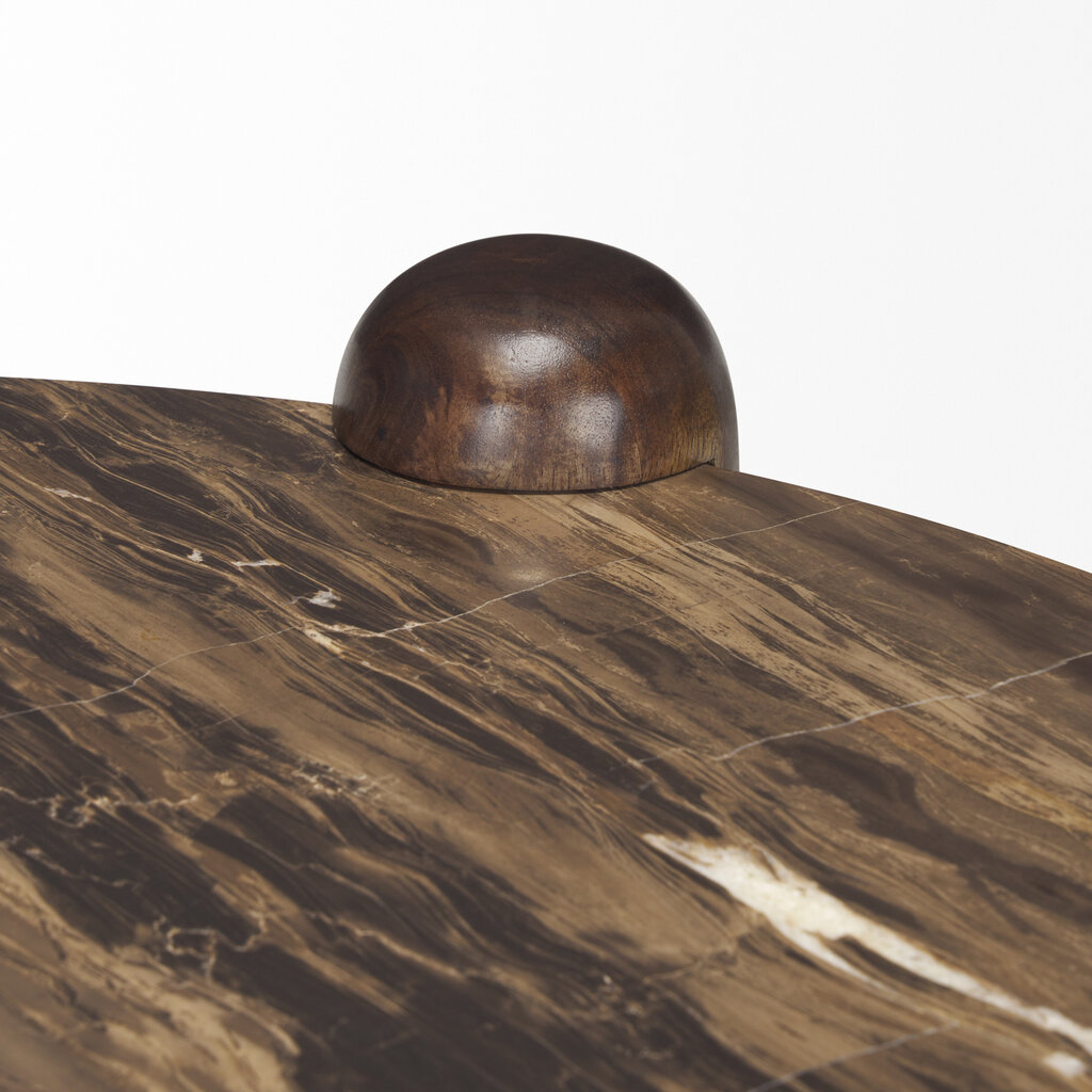 BALTIMORE COFFEE TABLE ROUND MARBLE BROWN
