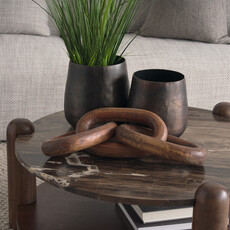 BALTIMORE COFFEE TABLE ROUND MARBLE BROWN