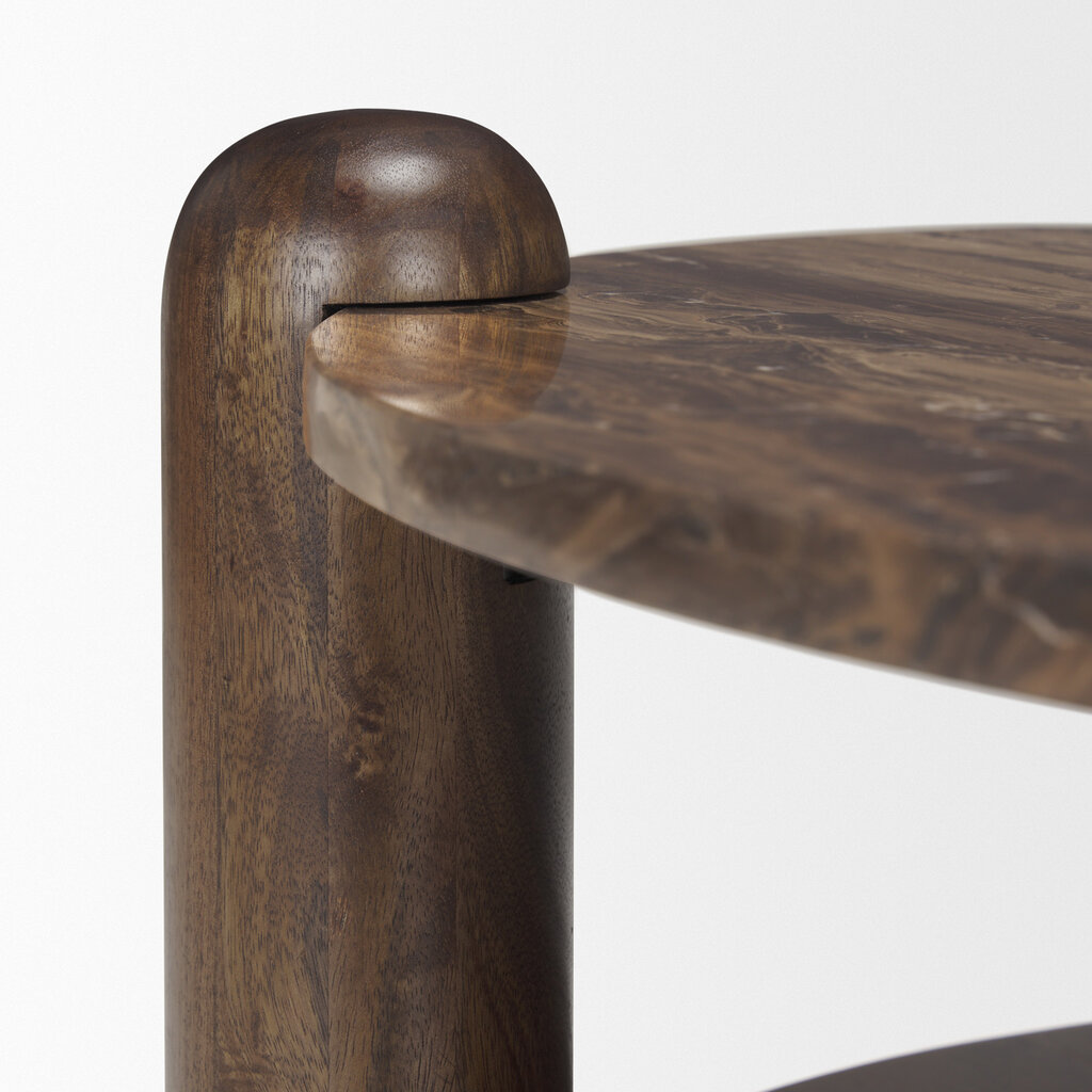 BALTIMORE COFFEE TABLE ROUND MARBLE BROWN