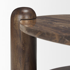 BALTIMORE COFFEE TABLE ROUND MARBLE BROWN