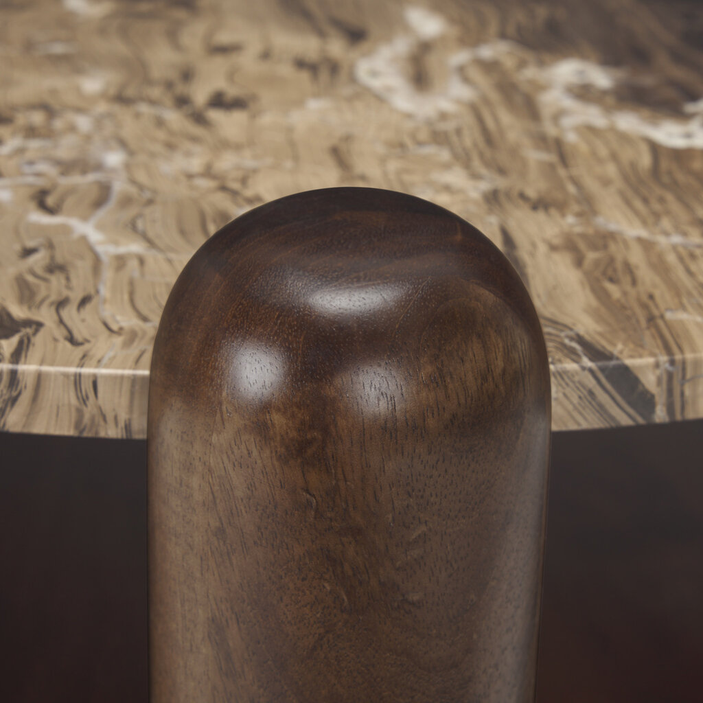 BALTIMORE COFFEE TABLE ROUND MARBLE BROWN