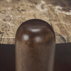 BALTIMORE COFFEE TABLE ROUND MARBLE BROWN