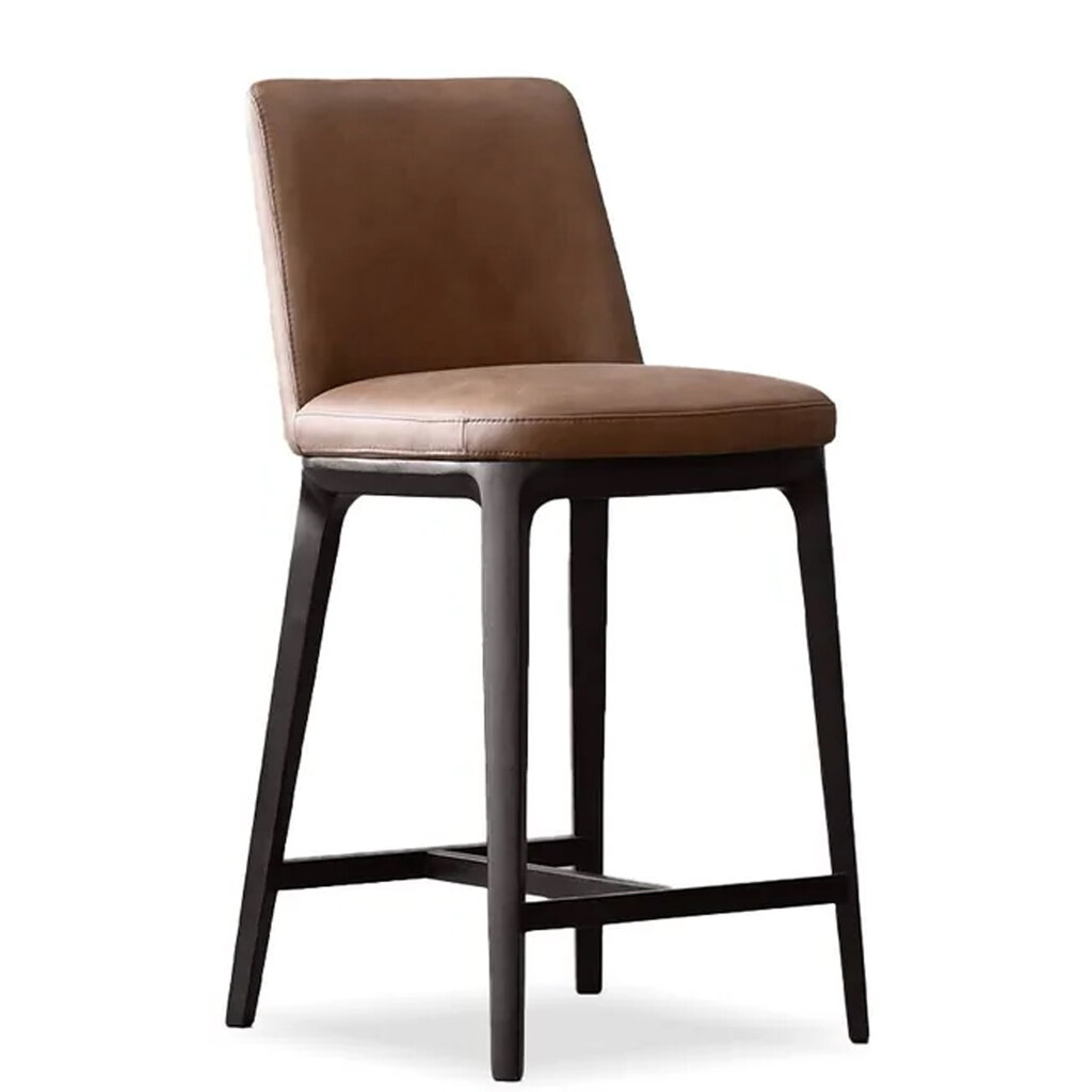 DAWSON COUNTER STOOL LEATHER BROWN
