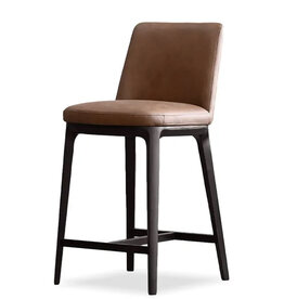 DAWSON COUNTER STOOL LEATHER BROWN