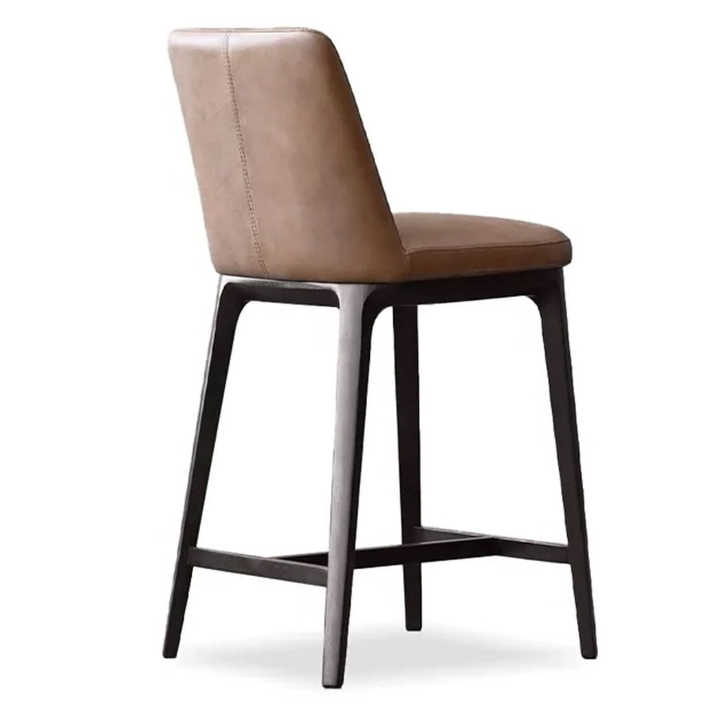 DAWSON COUNTER STOOL LEATHER BROWN