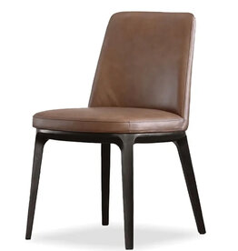 DAWSON DINING CHAIR LEATHER BROWN