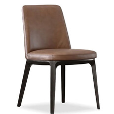 DAWSON DINING CHAIR LEATHER BROWN