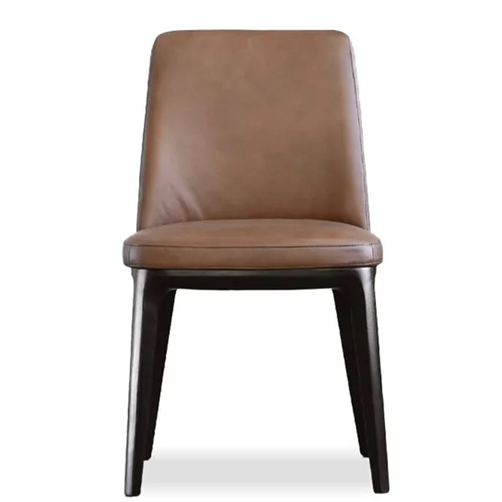 DAWSON DINING CHAIR LEATHER BROWN