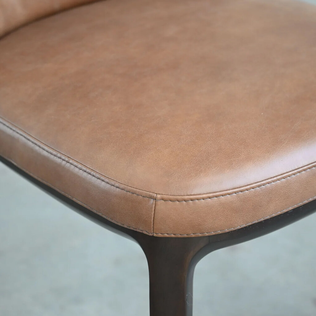 DAWSON DINING CHAIR LEATHER BROWN