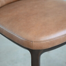 DAWSON DINING CHAIR LEATHER BROWN