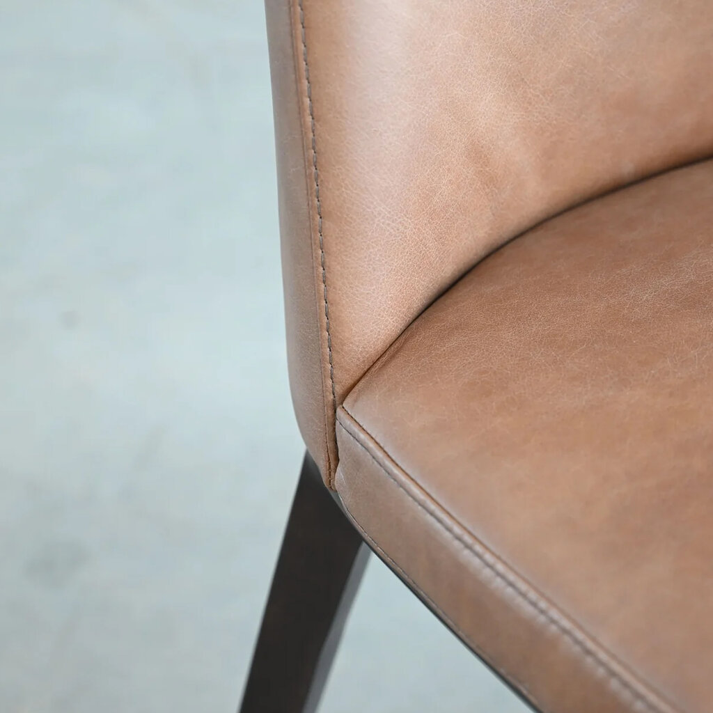 DAWSON DINING CHAIR LEATHER BROWN