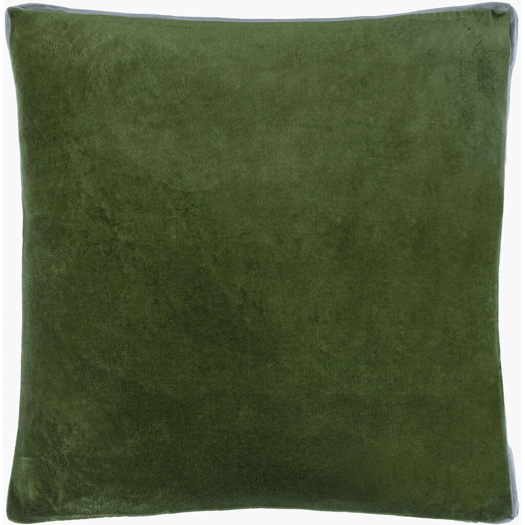 SULLA BOX BAND DOWN FILLED VELVET PILLOW 20" GREEN BLUE