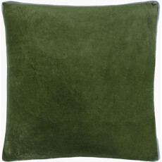 SULLA BOX BAND DOWN FILLED VELVET PILLOW 20" GREEN BLUE