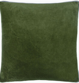 SULLA BOX BAND DOWN FILLED VELVET PILLOW 20" GREEN BLUE