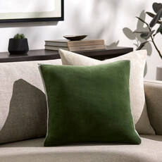 SULLA BOX BAND DOWN FILLED VELVET PILLOW 20" GREEN BLUE
