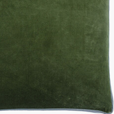 SULLA BOX BAND DOWN FILLED VELVET PILLOW 20" GREEN BLUE