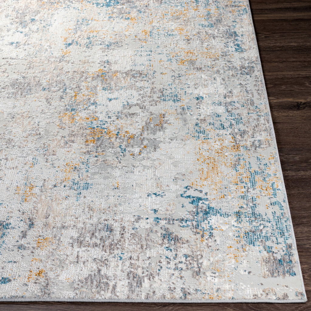 CARMELLO BEACH GLASS 6'7"X9'6" STONE TAUPE BLUE RUST