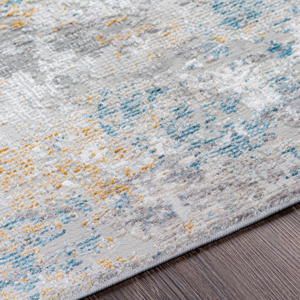 CARMELLO BEACH GLASS 6'7"X9'6" STONE TAUPE BLUE RUST